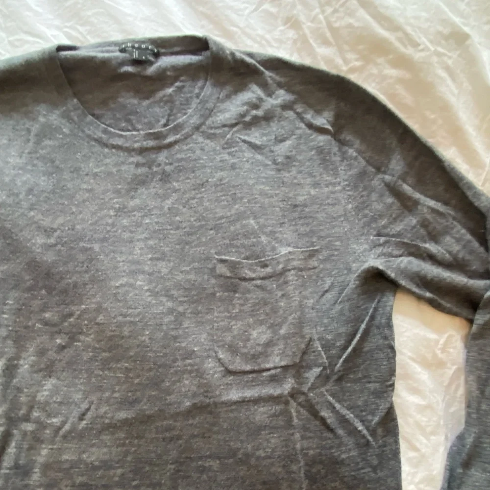Theory Mens Grey Wool Sweater - Small